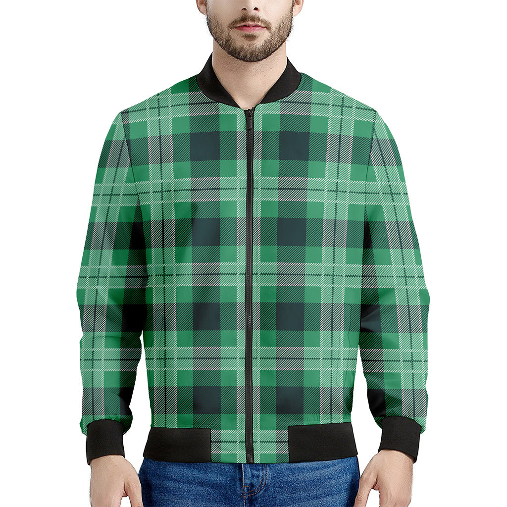 St. Patrick's Day Tartan Print Men's Bomber Jacket