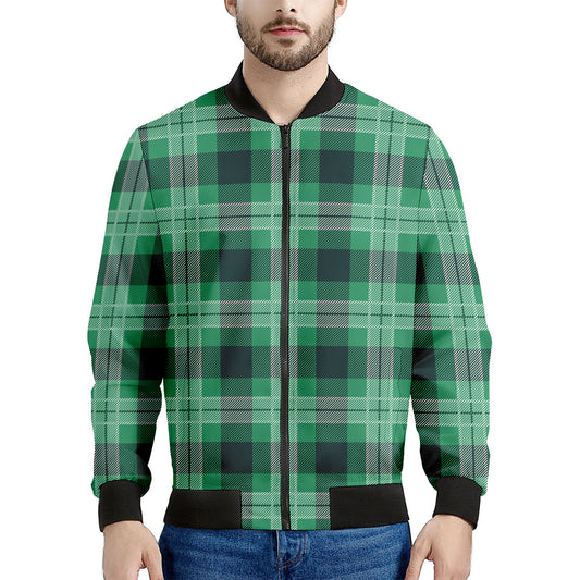 St. Patrick's Day Tartan Print Men's Bomber Jacket