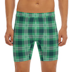 St. Patrick's Day Tartan Print Men's Long Boxer Briefs