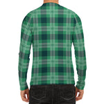St. Patrick's Day Tartan Print Men's Long Sleeve Rash Guard