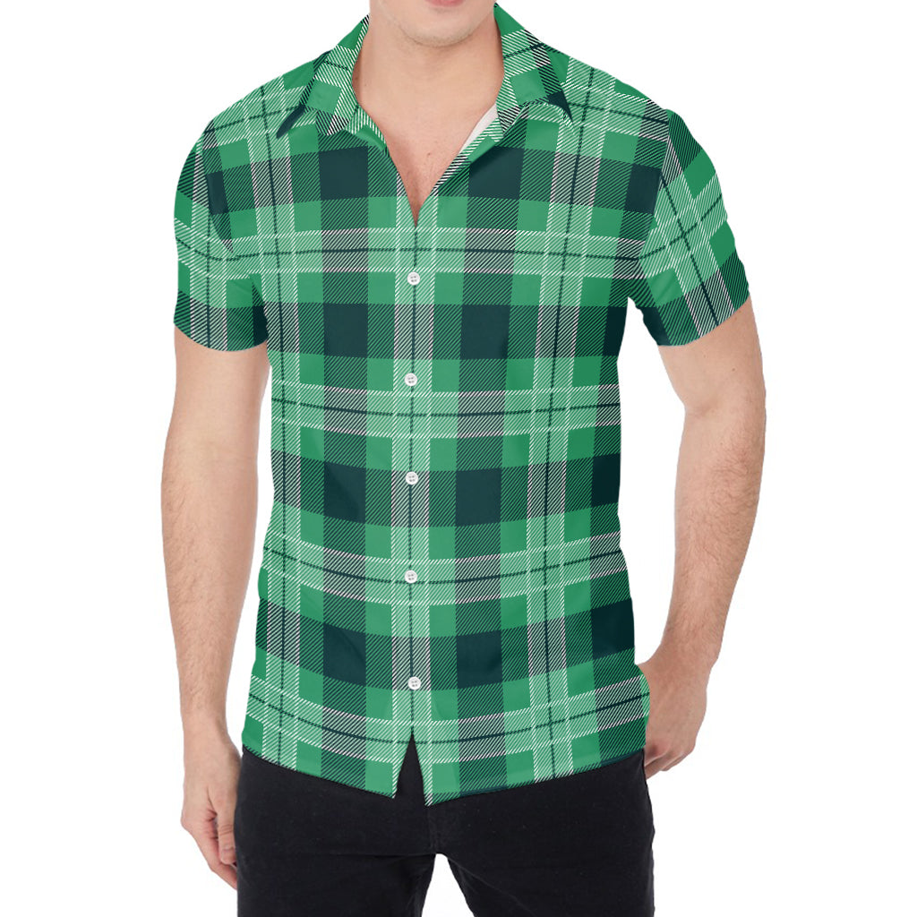 St. Patrick's Day Tartan Print Men's Shirt