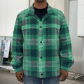 St. Patrick's Day Tartan Print Men's Shirt Jacket