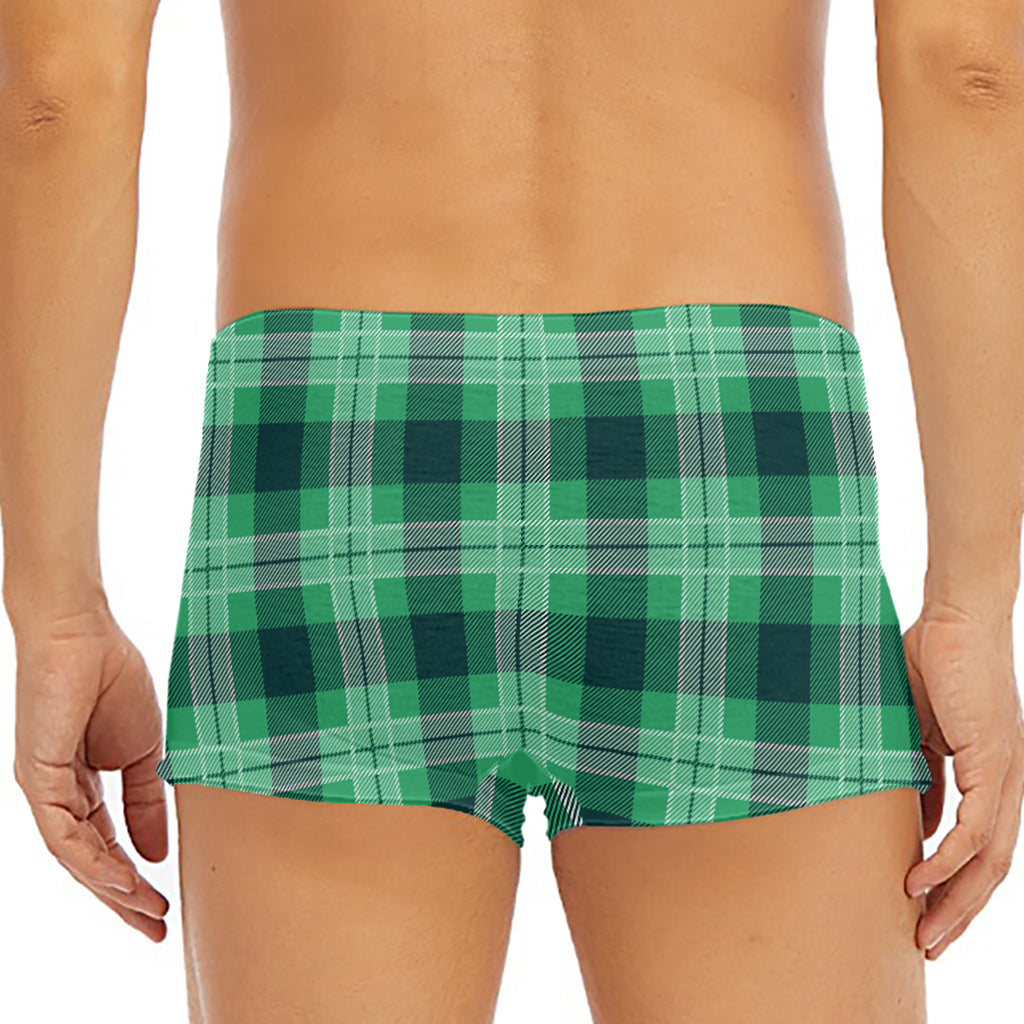 St. Patrick's Day Tartan Print Men's Short Boxer Briefs