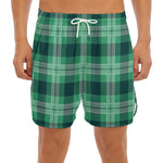 St. Patrick's Day Tartan Print Men's Split Running Shorts