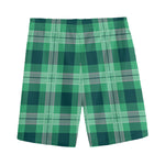 St. Patrick's Day Tartan Print Men's Sports Shorts