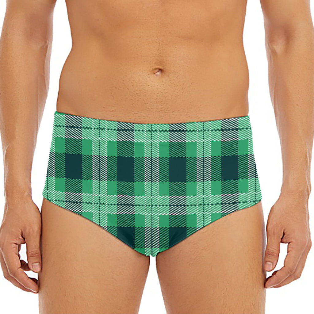 St. Patrick's Day Tartan Print Men's Triangle Swim Briefs