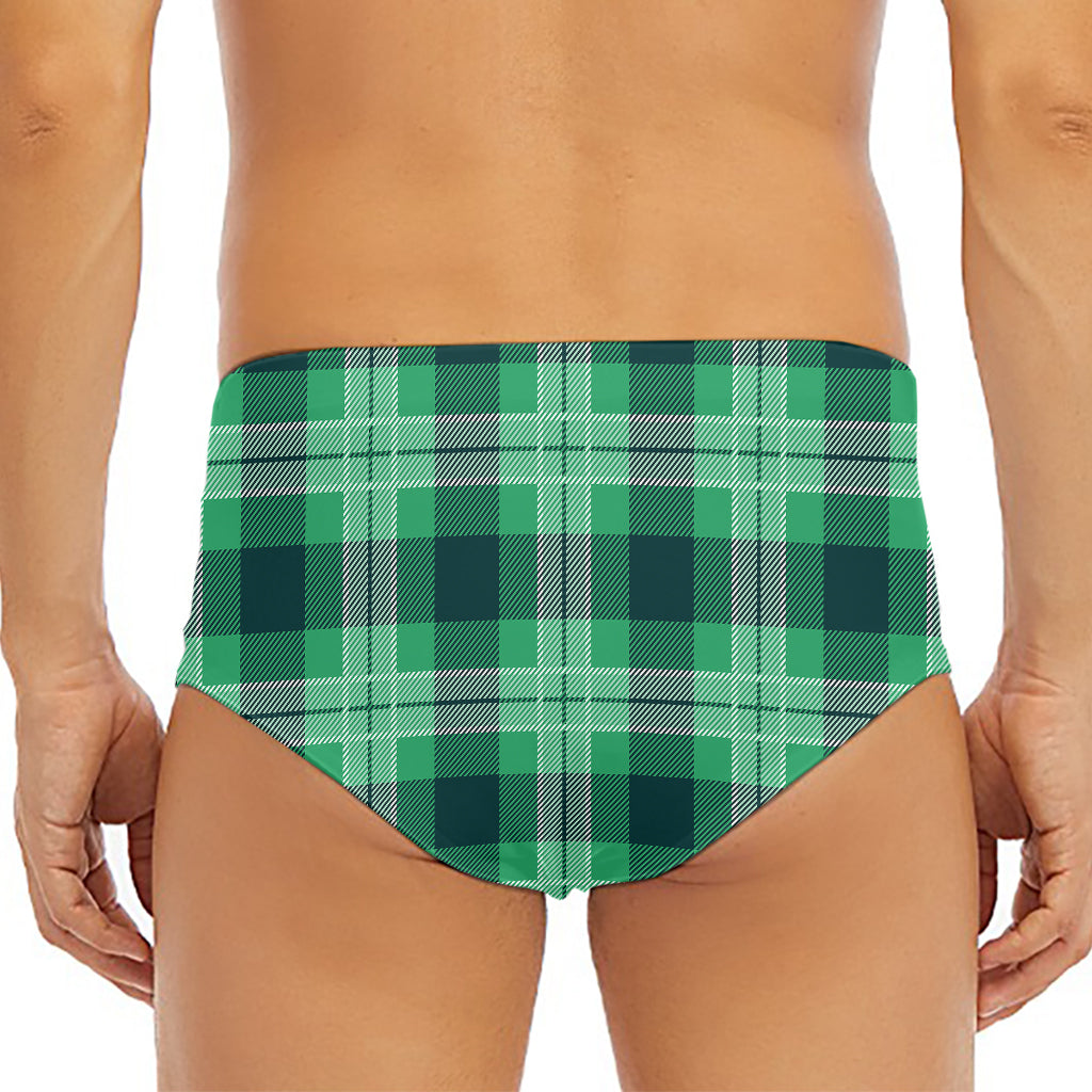 St. Patrick's Day Tartan Print Men's Triangle Swim Briefs