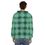 St. Patrick's Day Tartan Print Men's Velvet Pullover Hoodie