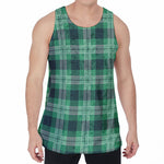 St. Patrick's Day Tartan Print Men's Velvet Tank Top