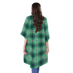 St. Patrick's Day Tartan Print Open Front Beach Cover Up