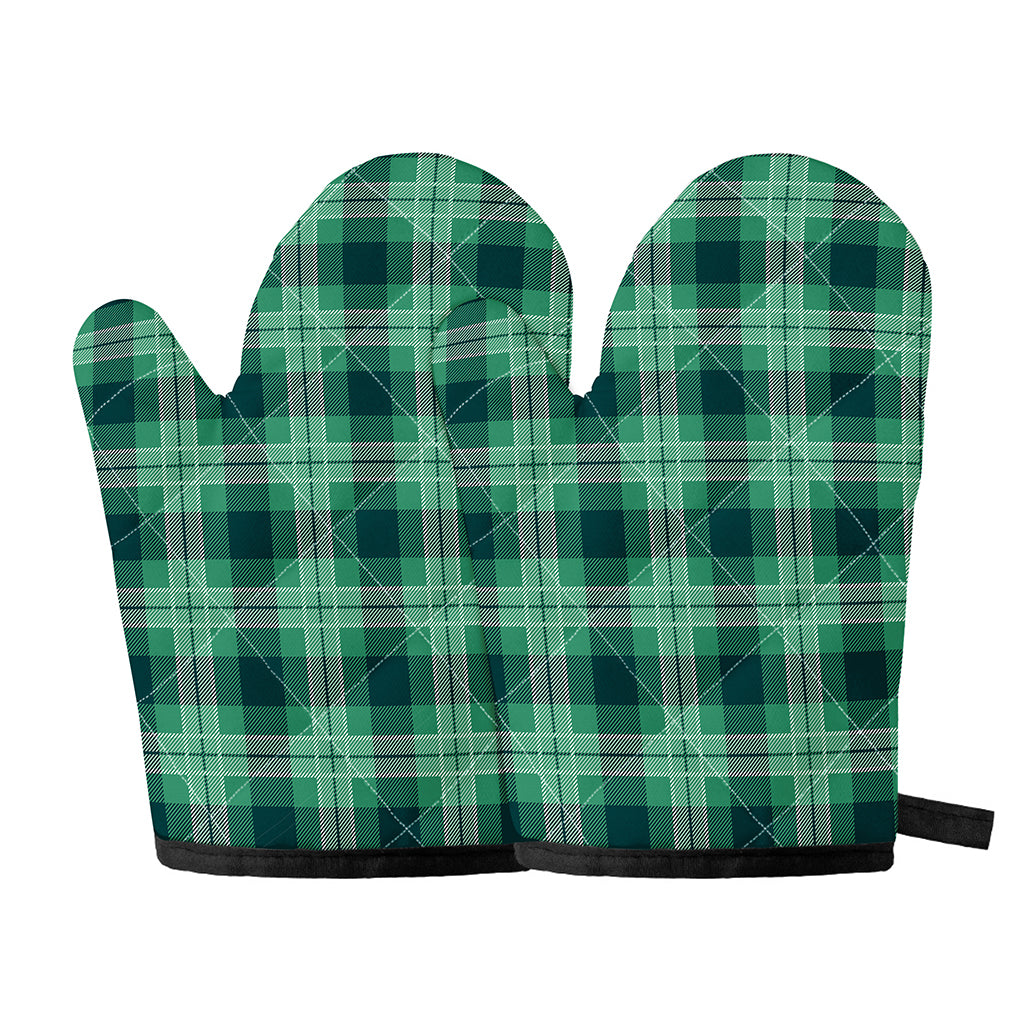 St. Patrick's Day Tartan Print Oven Mitts