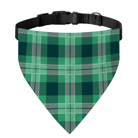 St. Patrick's Day Tartan Print Over The Collar Dog Bandana