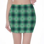 St. Patrick's Day Tartan Print Pencil Mini Skirt