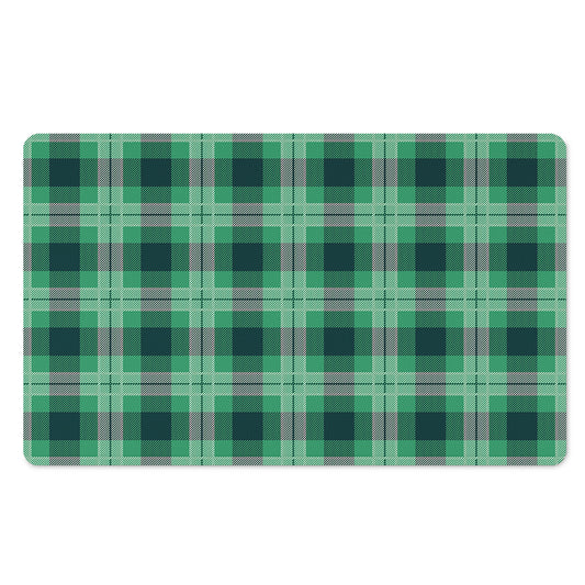 St. Patrick's Day Tartan Print Polyester Doormat