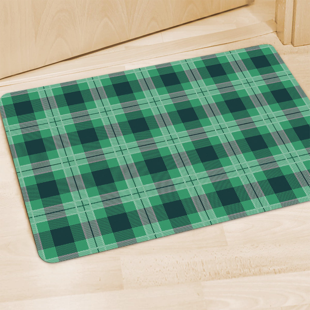 St. Patrick's Day Tartan Print Polyester Doormat