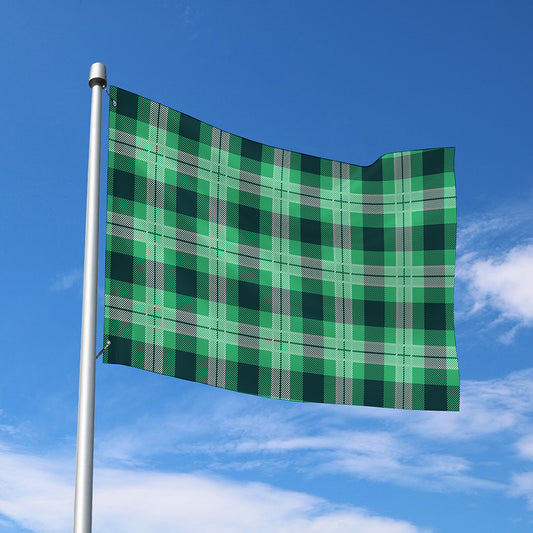 St. Patrick's Day Tartan Print Polyester Flag