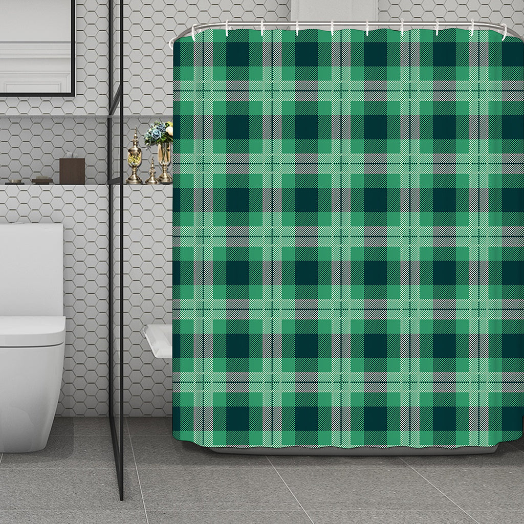 St. Patrick's Day Tartan Print Polyester Shower Curtain