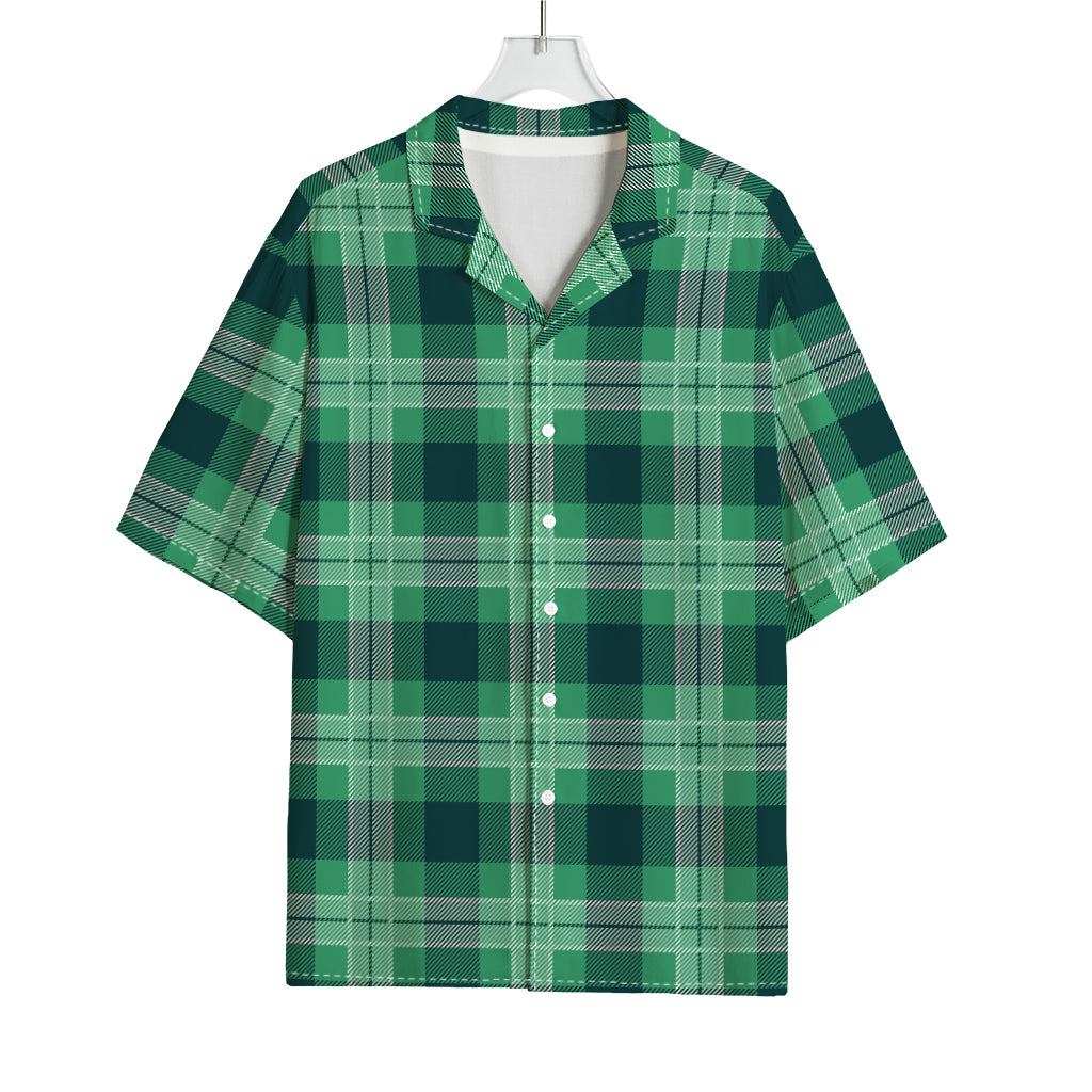 St. Patrick's Day Tartan Print Rayon Hawaiian Shirt