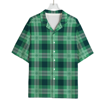 St. Patrick's Day Tartan Print Rayon Hawaiian Shirt