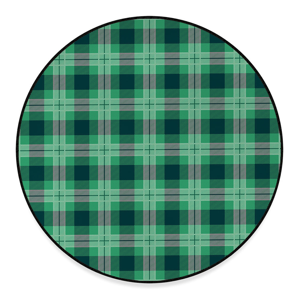 St. Patrick's Day Tartan Print Round Floor Mat