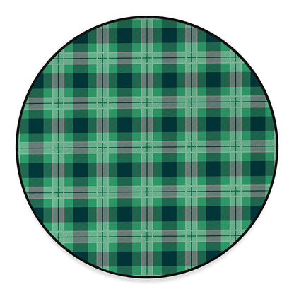 St. Patrick's Day Tartan Print Round Floor Mat