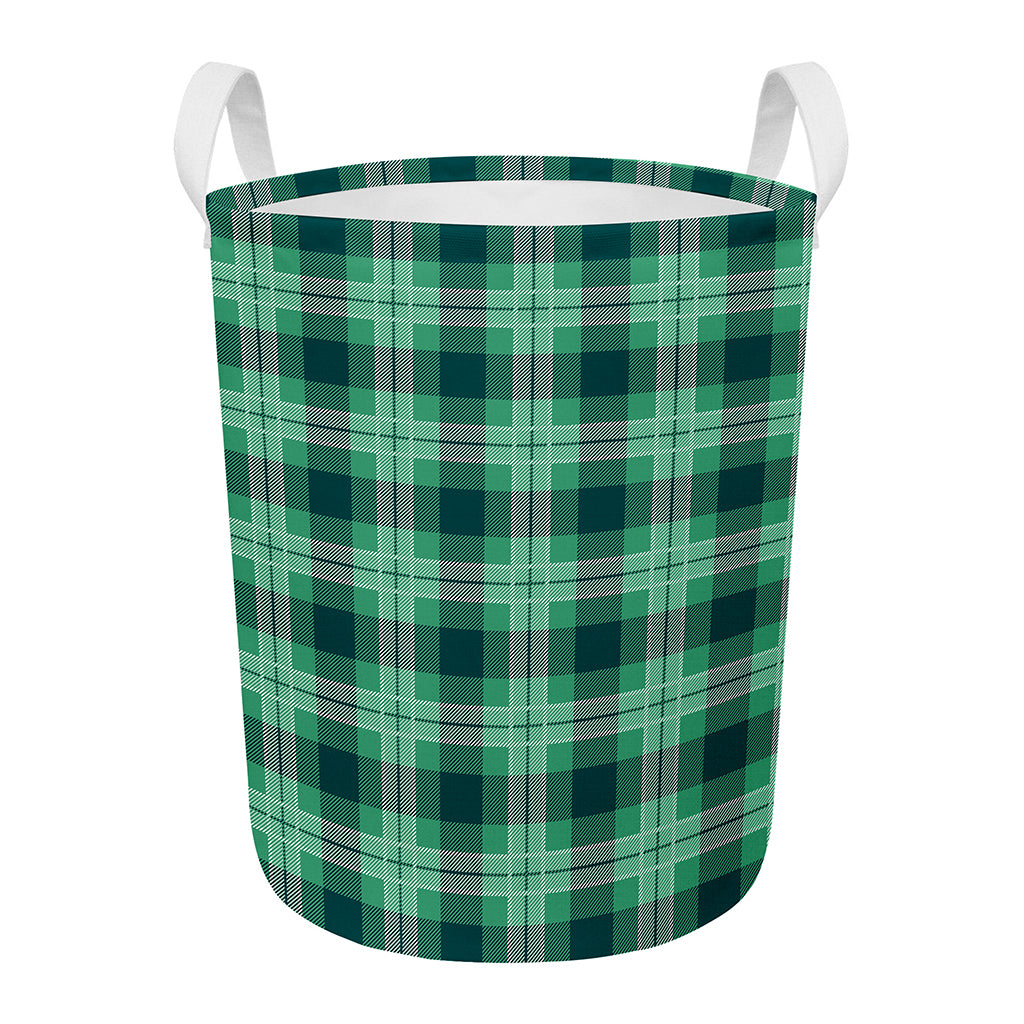 St. Patrick's Day Tartan Print Round Laundry Basket