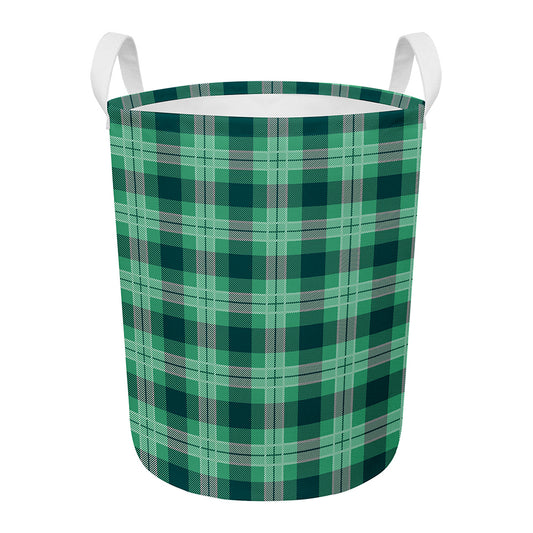 St. Patrick's Day Tartan Print Round Laundry Basket
