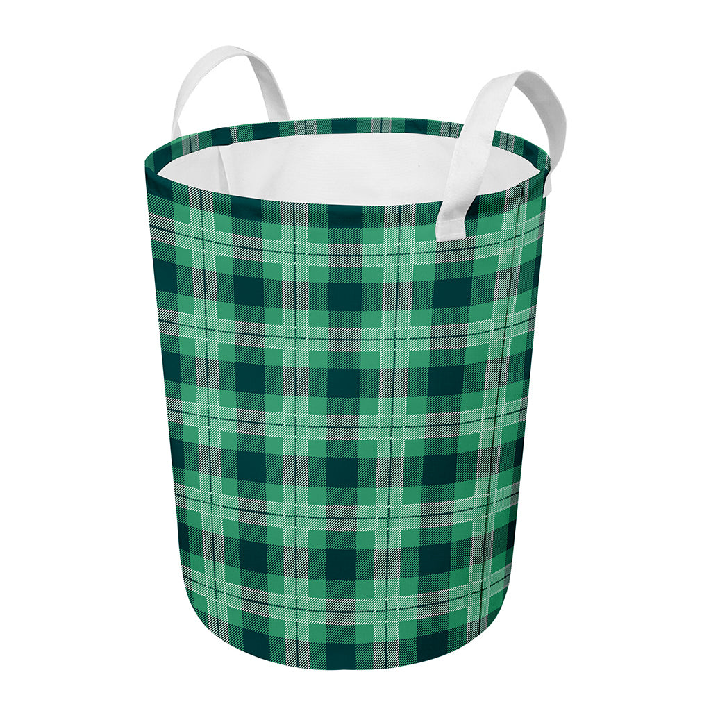 St. Patrick's Day Tartan Print Round Laundry Basket
