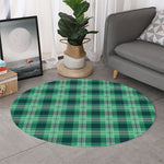 St. Patrick's Day Tartan Print Round Rug