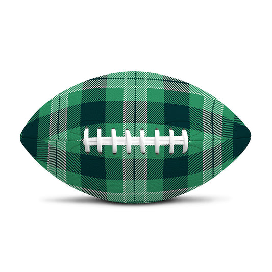 St. Patrick's Day Tartan Print Rugby Ball