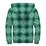 St. Patrick's Day Tartan Print Sherpa Lined Zip Up Hoodie