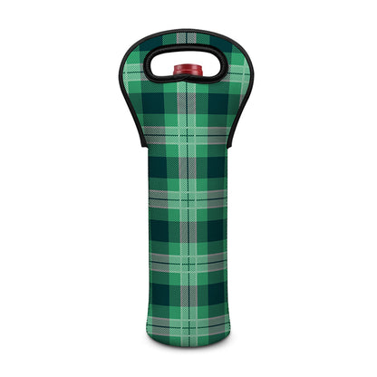 St. Patrick's Day Tartan Print Single Neoprene Wine Tote