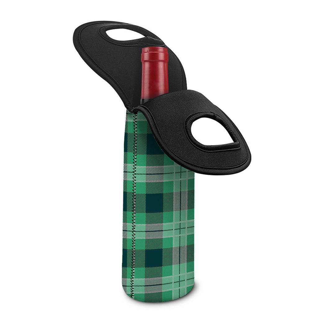 St. Patrick's Day Tartan Print Single Neoprene Wine Tote