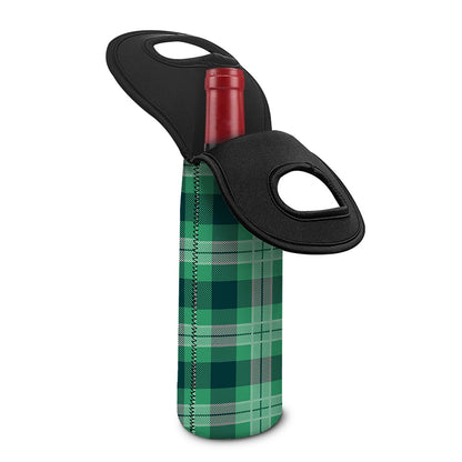 St. Patrick's Day Tartan Print Single Neoprene Wine Tote