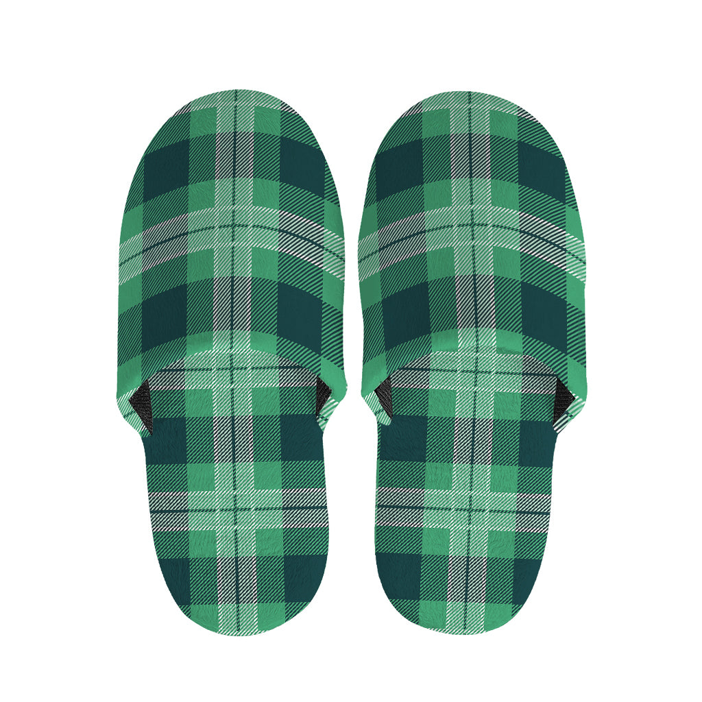 St. Patrick's Day Tartan Print Slippers