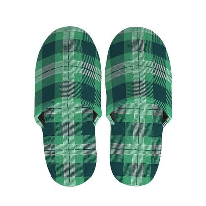St. Patrick's Day Tartan Print Slippers