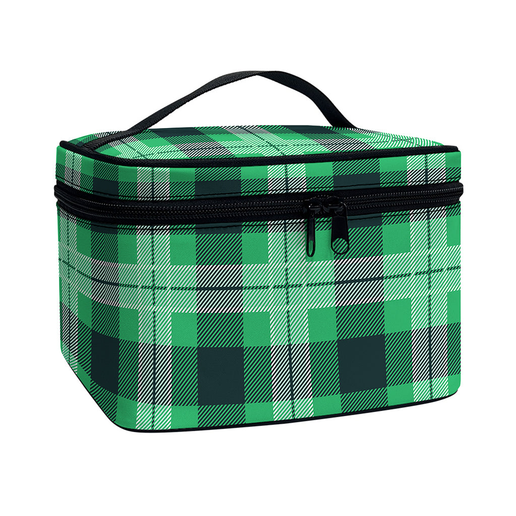St. Patrick's Day Tartan Print Travel Makeup Bag