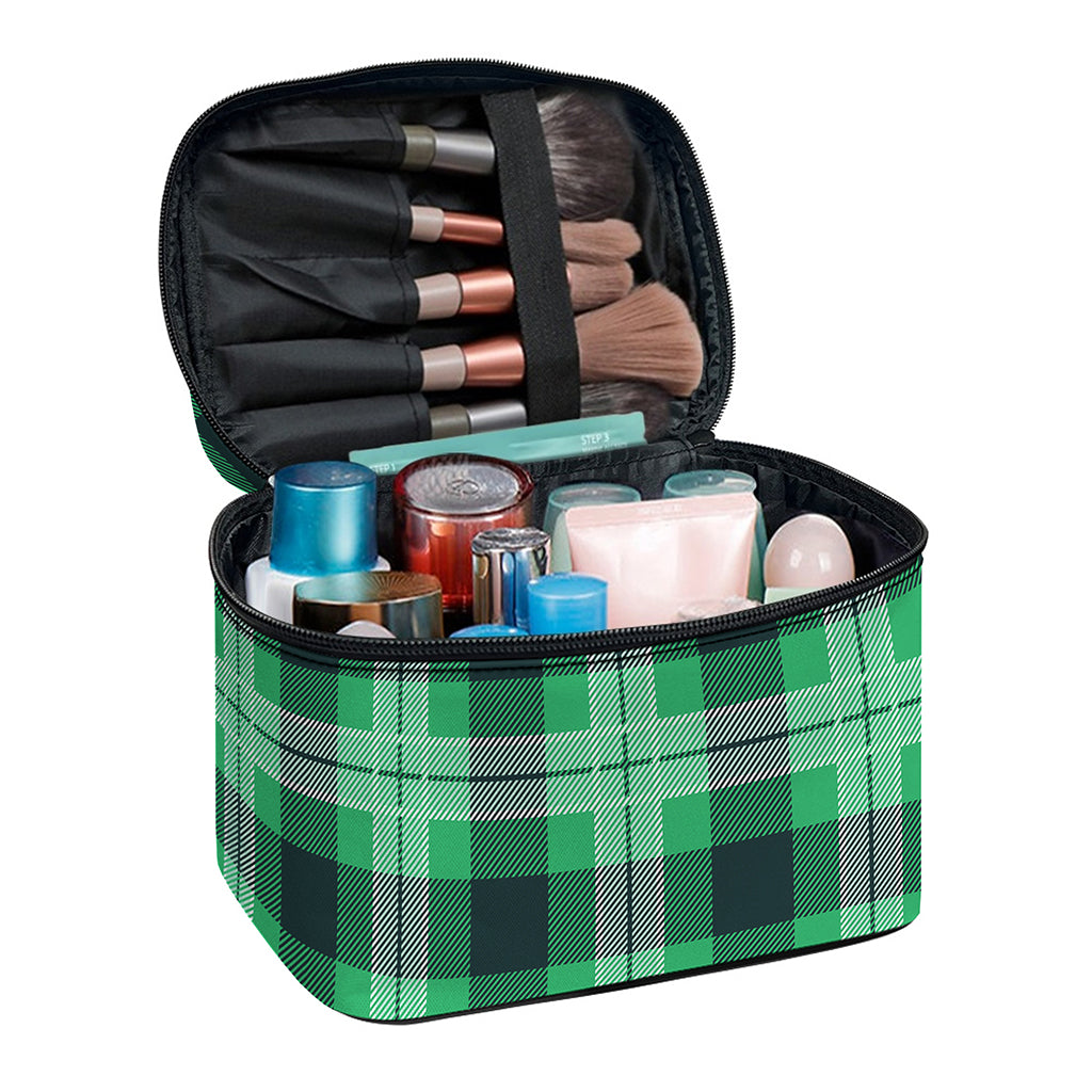 St. Patrick's Day Tartan Print Travel Makeup Bag