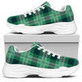 St. Patrick's Day Tartan Print White Chunky Shoes