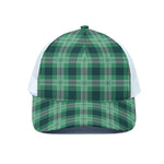 St. Patrick's Day Tartan Print White Mesh Trucker Cap