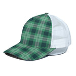 St. Patrick's Day Tartan Print White Mesh Trucker Cap