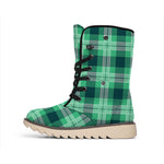 St. Patrick's Day Tartan Print Winter Boots