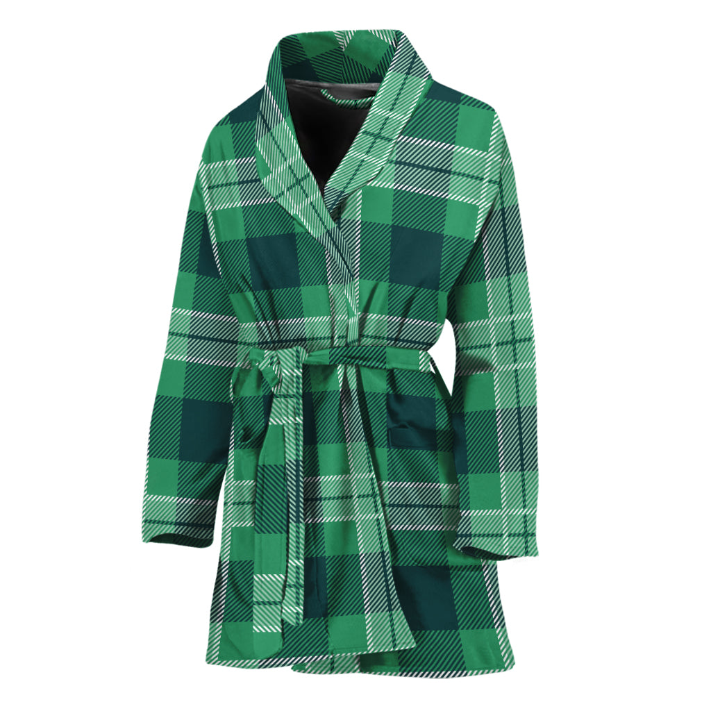 St. Patrick's Day Tartan Print Women's Bathrobe
