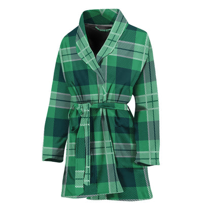St. Patrick's Day Tartan Print Women's Bathrobe