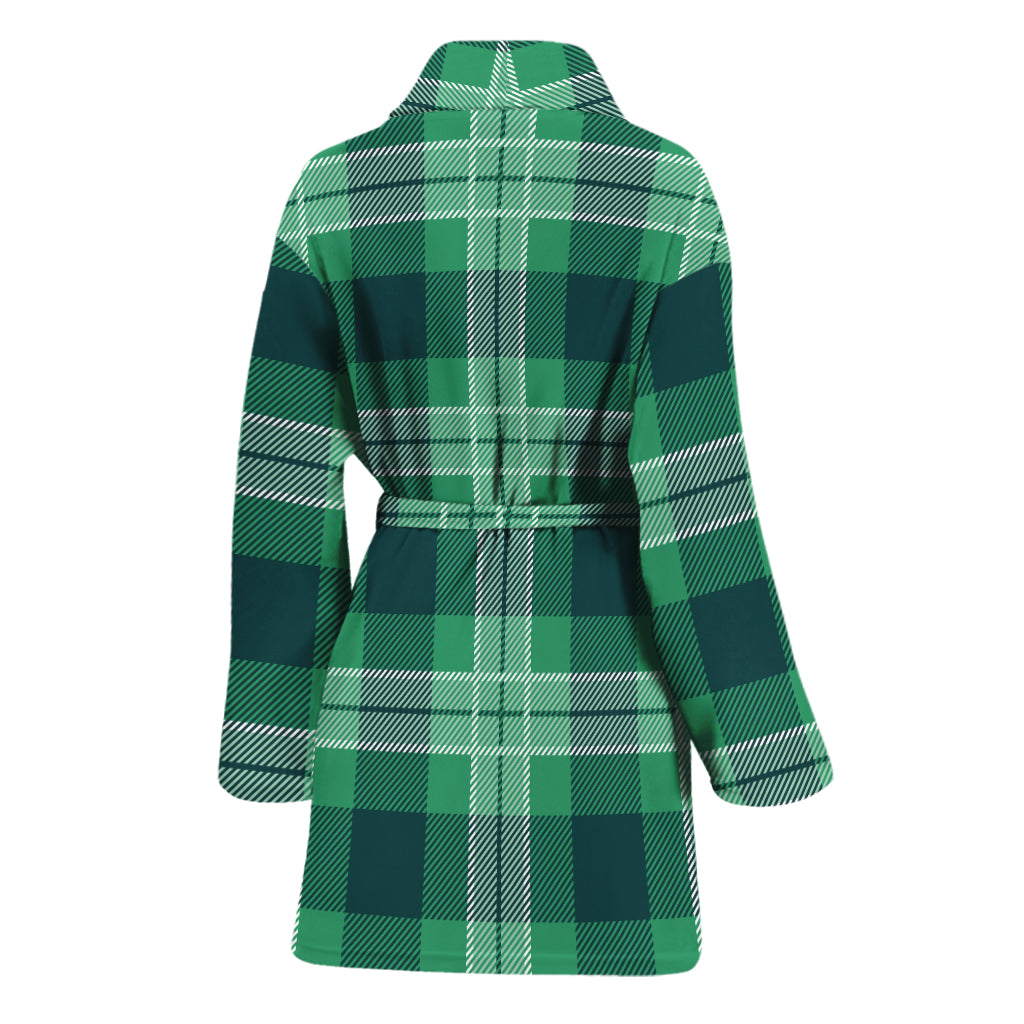 St. Patrick's Day Tartan Print Women's Bathrobe