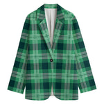 St. Patrick's Day Tartan Print Women's Blazer