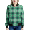 St. Patrick's Day Tartan Print Women's Bomber Jacket
