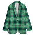 St. Patrick's Day Tartan Print Women's Cotton Blazer