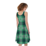 St. Patrick's Day Tartan Print Women's Sleeveless Dress