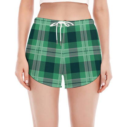 St. Patrick's Day Tartan Print Women's Split Running Shorts
